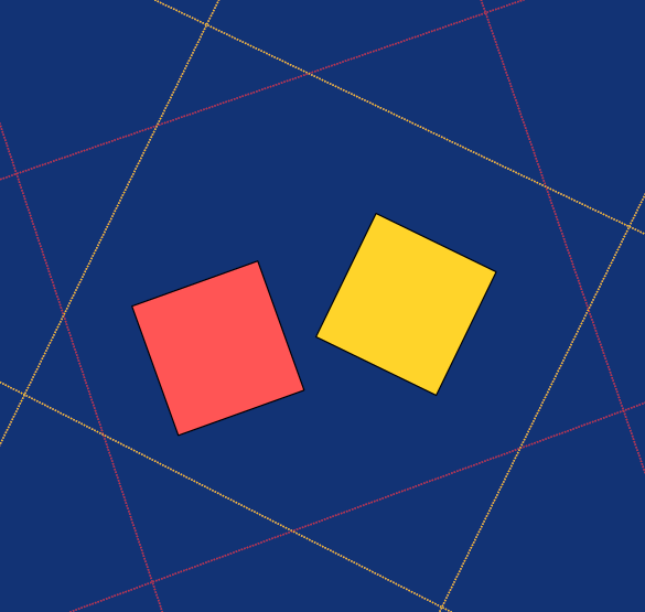 A set of 8 axes (4 from each square).